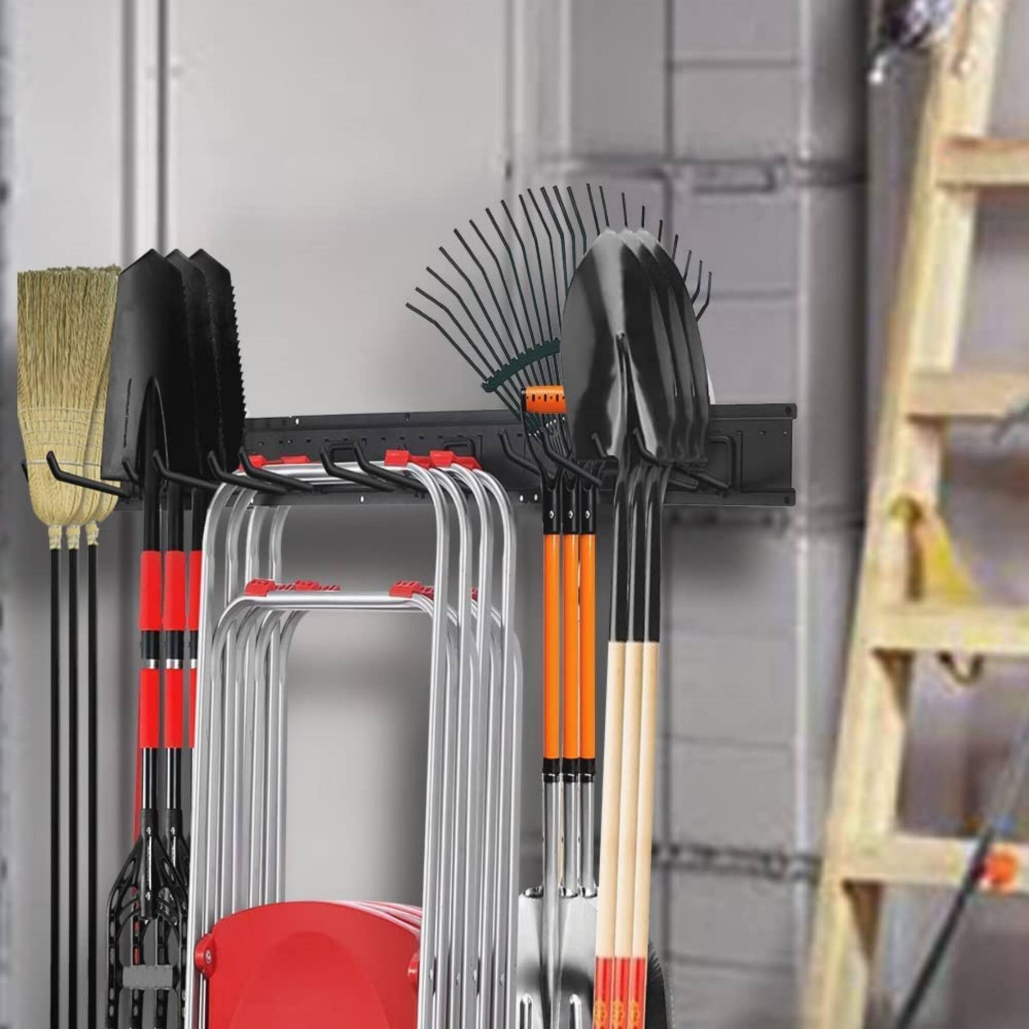 NEX™ 16.5" Black 6-Hook Garage Tool Wall Rack